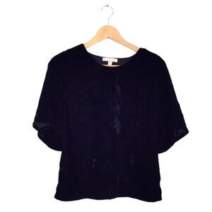 CHELSEA 28 Black Velvet Flared Sleeve Top XS